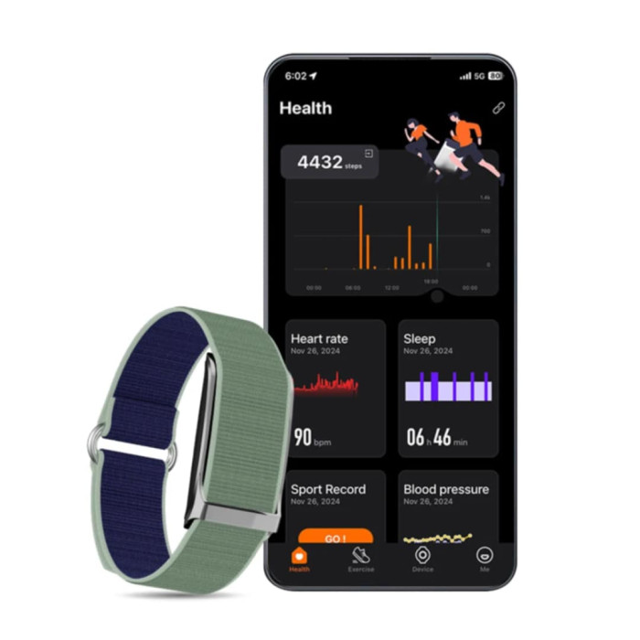Bratara Smart  – Fitness Tracker fara Ecran, Rezistenta la Apa, Design Sportiv si Elegant - GW5